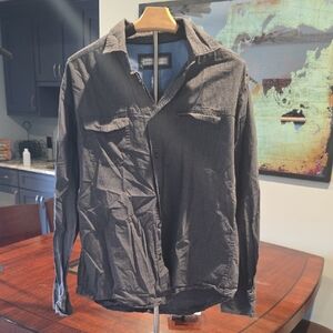 PD&C Men's Dark Charcoal Gray Button-Down Shirt